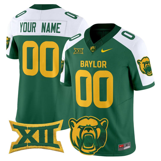 Custom Baylor Bears Jersey Name, Number 2025 V2 Stitched Green Alternate by NCAA Football Jersey