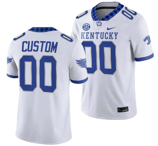 Custom Kentucky Wildcats Jersey Name and Number White College Football 2023 by My Store
