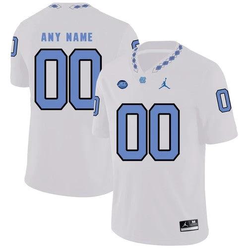 Custom North Carolina Tar Heels Jersey Name and Number NCAA College Football White by My Store
