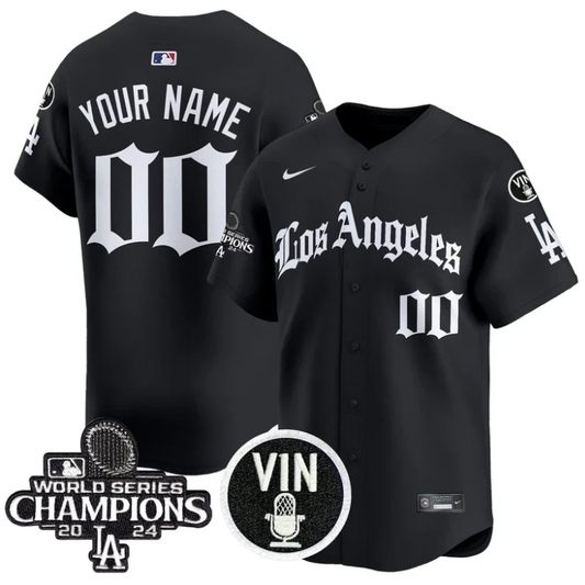 Custom Dodgers Jersey Name, Number 2025 LA Gothic Style Vapor Premier Limited Stitched Black by My Store