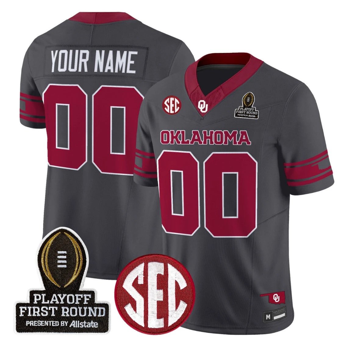 Custom Oklahoma Sooners Jersey 2025 Playoff First Round Stitched by My Store NCAA Football Jerseys