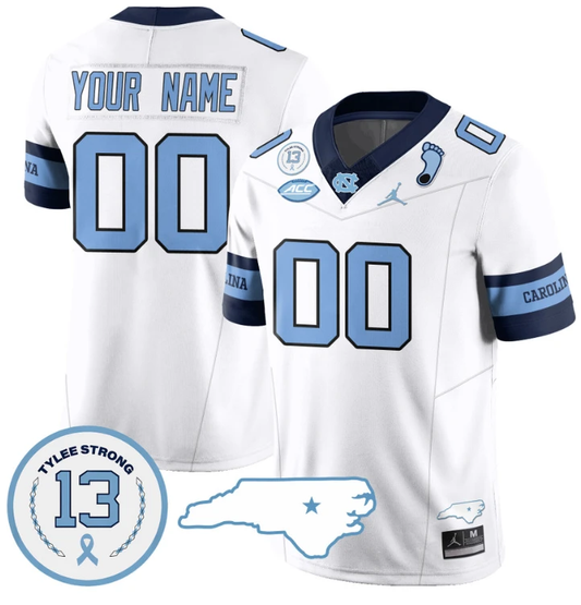 Custom North Carolina Tar Heels Jersey Name and Number Vapor College Football Stitched Alternate White by My Store