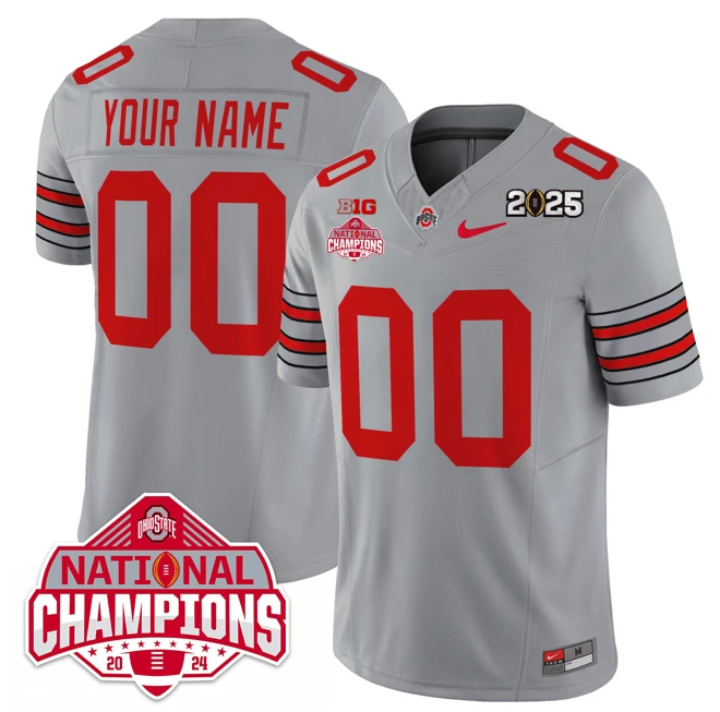 Custom Ohio State Jersey Heritage Stripe 2025 CFP Patch National Champions by My Store NCAA Football Jerseys