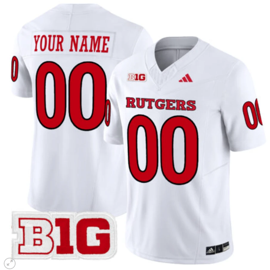 Custom Rutgers Scarlet Knights Jersey Name and Number Vapor Limited Football White by My Store