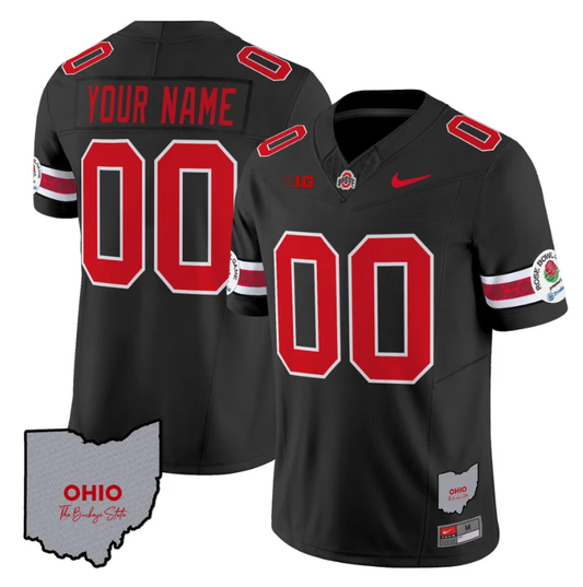 Custom Ohio State Buckeyes Jersey Rose Bowl Vapor Football Stitched V3 Black by My Store