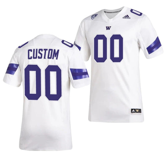 Custom Washington Huskies Jersey Name and Number NCAA College Football White by My Store