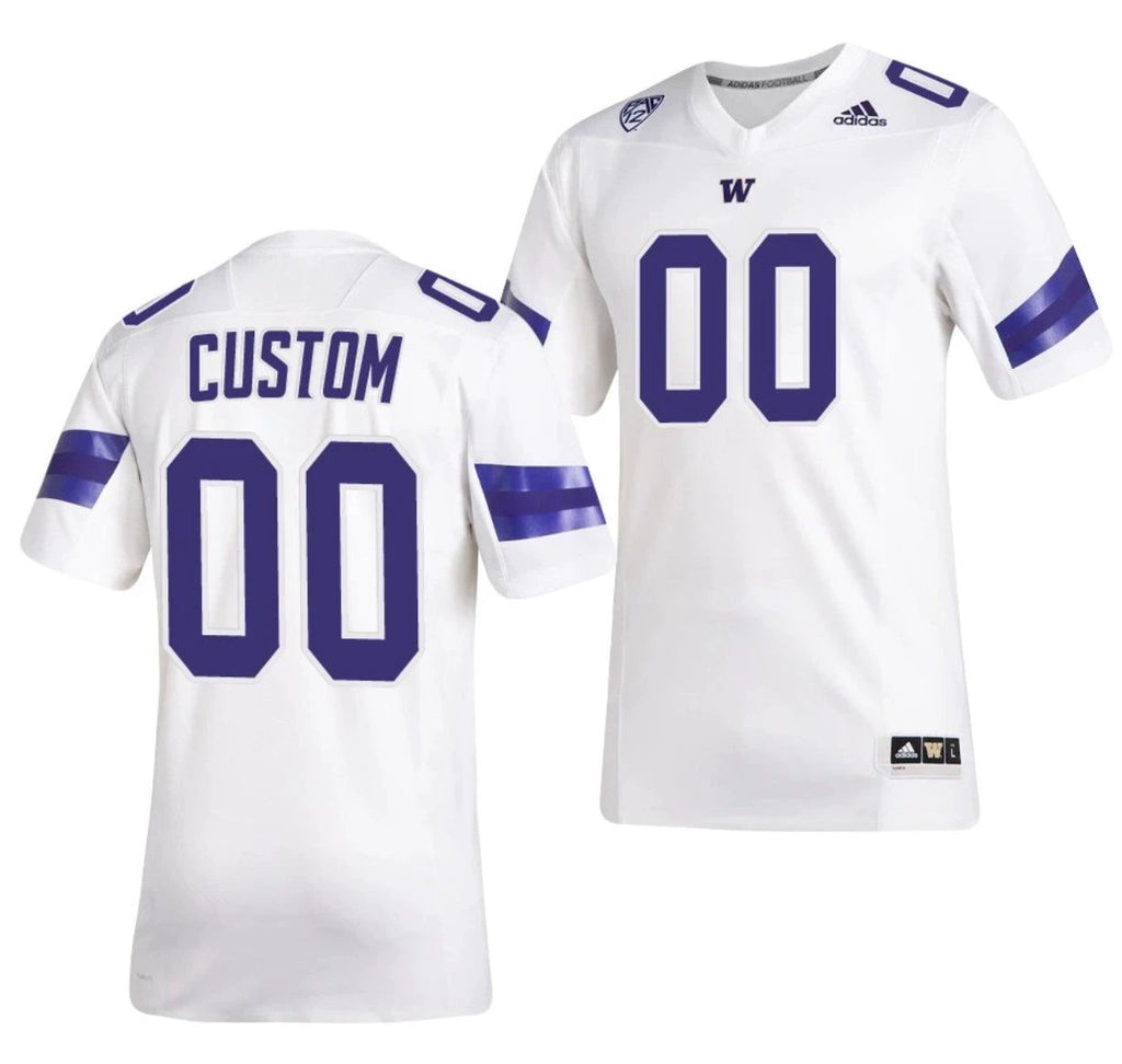 Custom Washington Huskies Jersey Name and Number NCAA College Football Replica White by My Store