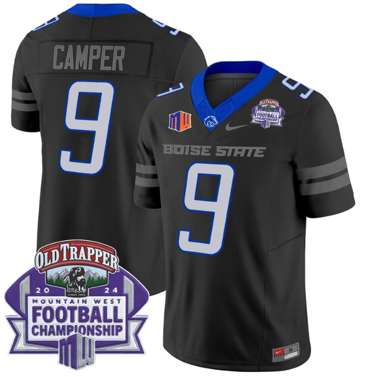 Cameron Camper Jersey #9 Boise State Broncos 2024 Championship Vapor BLack by My Store