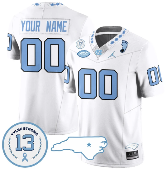 Custom North Carolina Tar Heels Jersey Name and Number Vapor College Football Stitched White by My Store