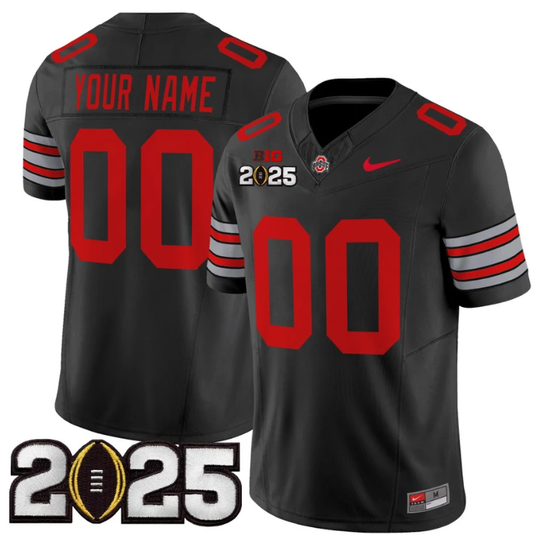 Custom Ohio State Buckeyes Jersey 'Heritage Stripe' 2025 CFP Final Black by NCAA Football Jersey