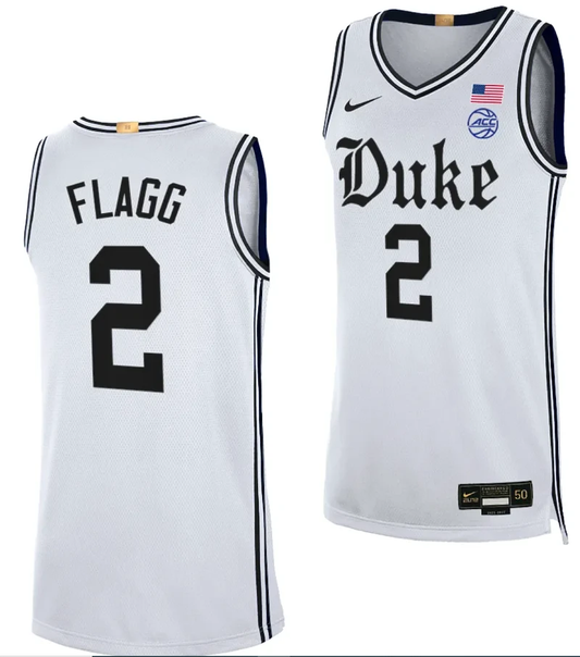 Cooper Flagg Jersey #2 Duke Blue Devils College Basketball White The Brotherhood by My store basketball