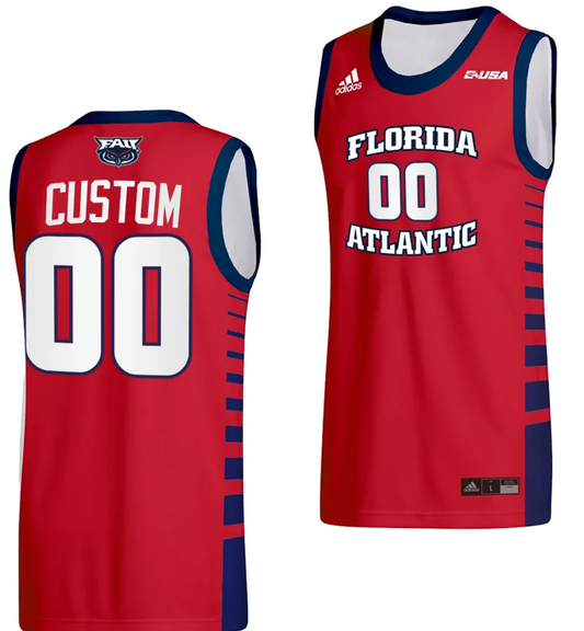 Custom FAU Owls Jersey Name and Number College Basketball Replica Red by My store basketball