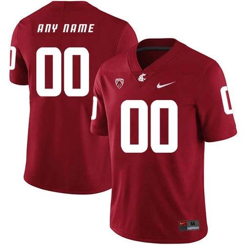 Custom Washington State Cougars Jersey Name and Number NCAA College Football Red by My Store