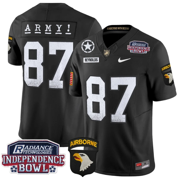 Casey Reynolds Jersey #87 Army Black Knights Independence Bowl Patch Black by My Store