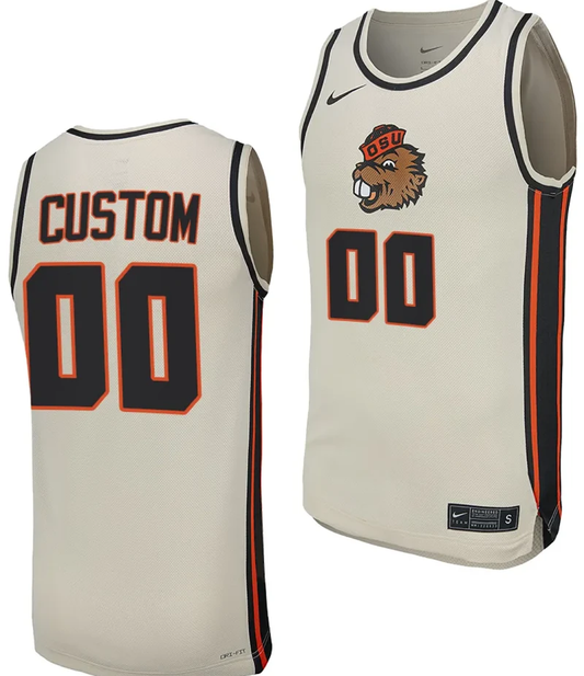 Custom Oregon State Beavers Jersey Name and Number College Basketball Replica uniform White by My store basketball