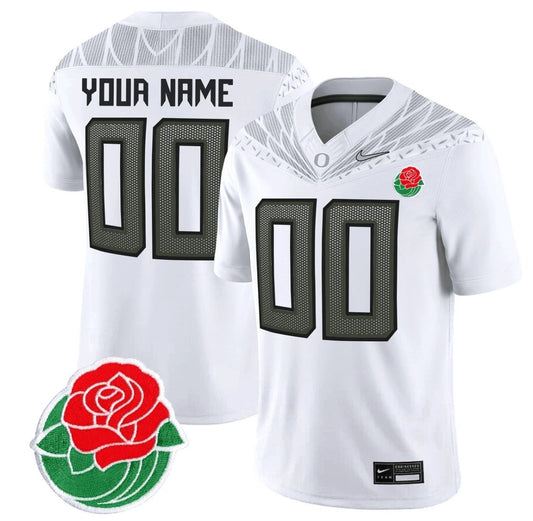 Custom Oregon Ducks Jersey Rose Bowl Patch Vapor Football Stitched White by My Store