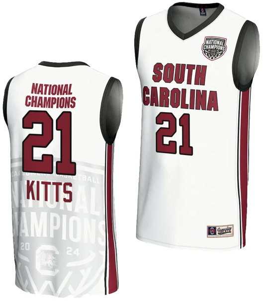 Chloe Kitts Jersey #21 South Carolina Gamecocks 2024 NCAA Basketball National Champions White by My store basketball
