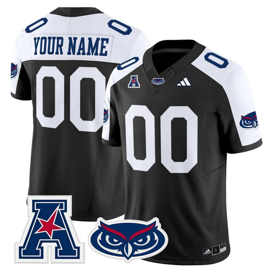Custom Florida Atlantic Owls Jersey Name, Number 2025 All Stitched Black Alter by My Store NCAA Football Jerseys