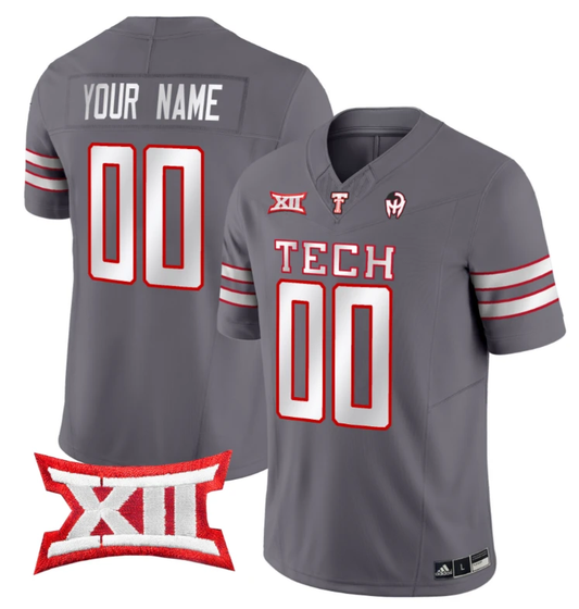 Custom Texas Tech Red Raiders Jersey Name and Number Vapor Limited Football Grey by My Store