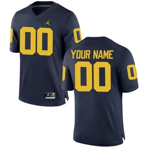 Custom Michigan Wolverines Jersey Name and Number NCAA College Football Blue by My Store