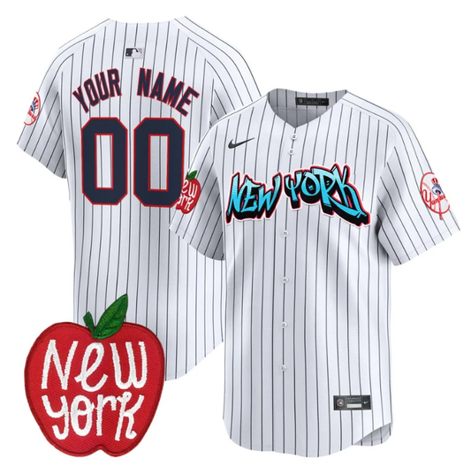 Custom New York Yankees Jersey Apple Patch Vapor Premier Limited All Stitched Pinstripe by My Store