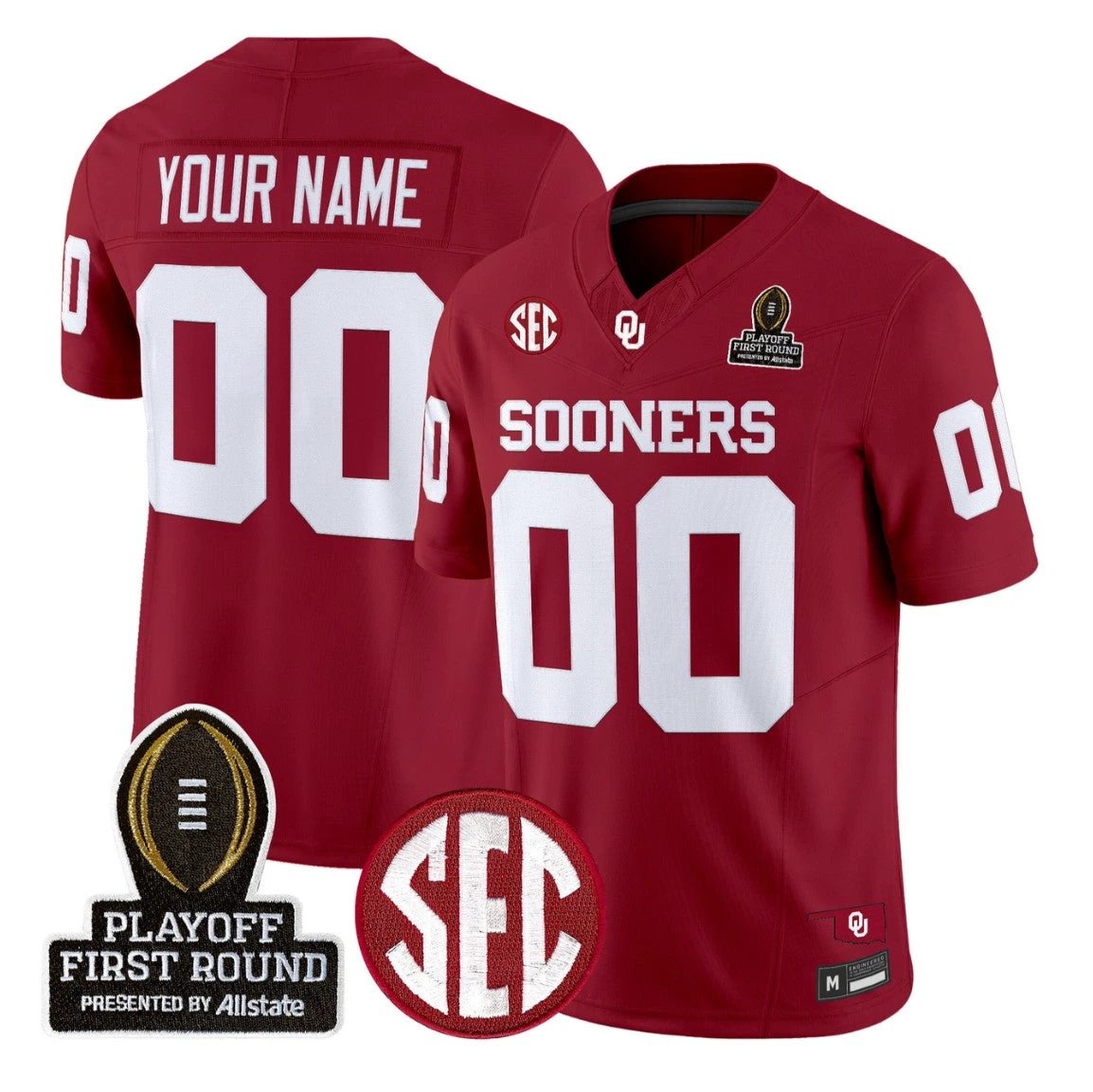 Custom Oklahoma Sooners Jersey 2025 Playoff First Round Stitched by My Store NCAA Football Jerseys