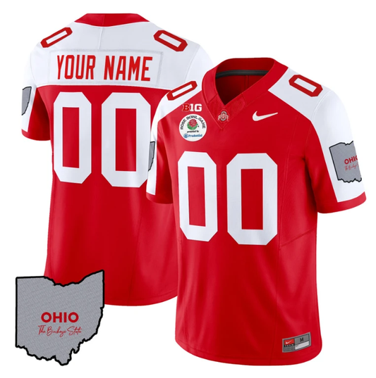 Custom Ohio State Buckeyes Jersey Rose Bowl Vapor Football V3 Red Alternate by My Store