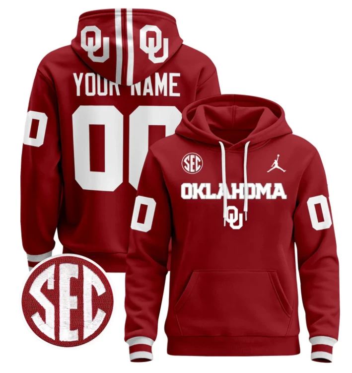 Custom Oklahoma Sooners Hoodie Name, Number 2024 Pullover V3 by Hoodie Pullover