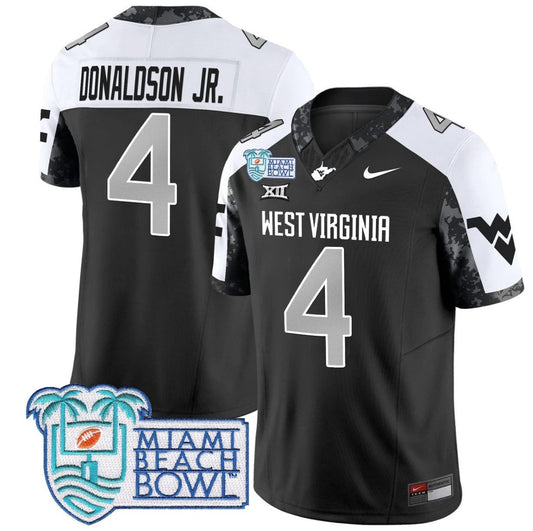 CJ Donaldson Jr Jersey #4 West Virginia Mountaineers 2025 Miami Beach Bowl Alternate by My Store