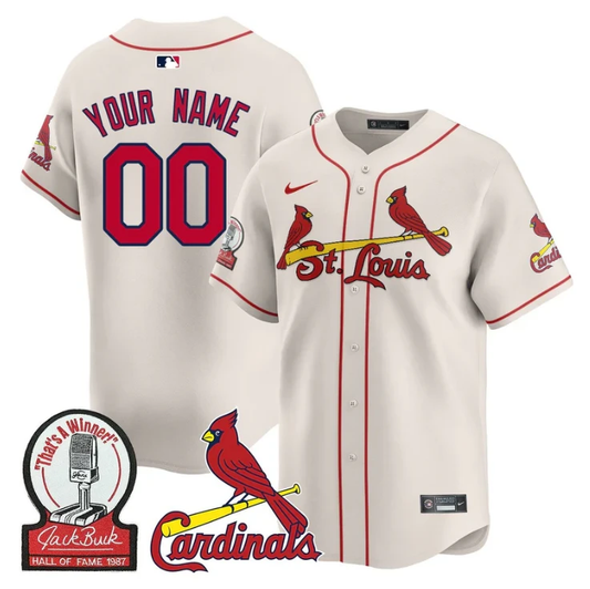 Custom St. Louis Cardinals Jersey Name, Number Jack Buck Limited Stitched Cream by My Store