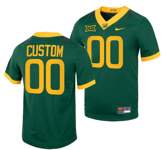 Custom Baylor Bears Jersey Name and Number NCAA College Football Replica Green by My Store