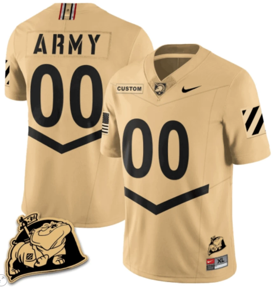 Custom Army Black Knights Jersey Name and Number Rocky The Bulldog Patch Vapor Limited College Football Stitched Gold by My Store