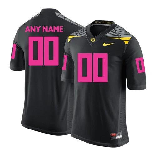 Custom Oregon Ducks Jersey Name and Number NCAA College Football Black Pink by My Store