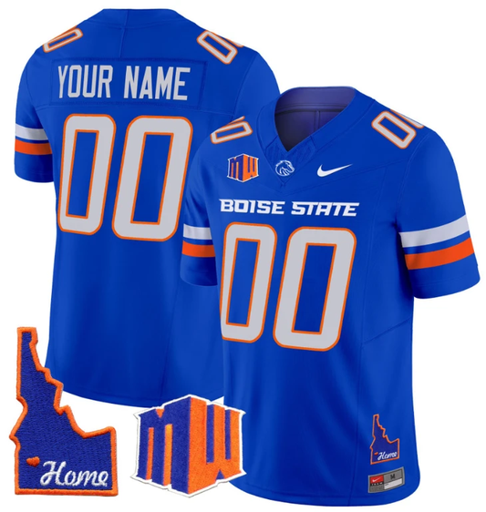Custom Boise State Broncos Jersey Name, Number Home Patch Vapor Football Royal by My Store