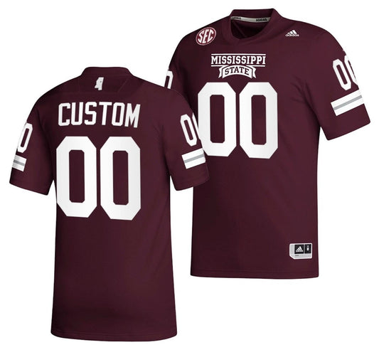 Custom Mississippi State Bulldogs Jersey Name and Number NCAA College Football Maroon by My Store