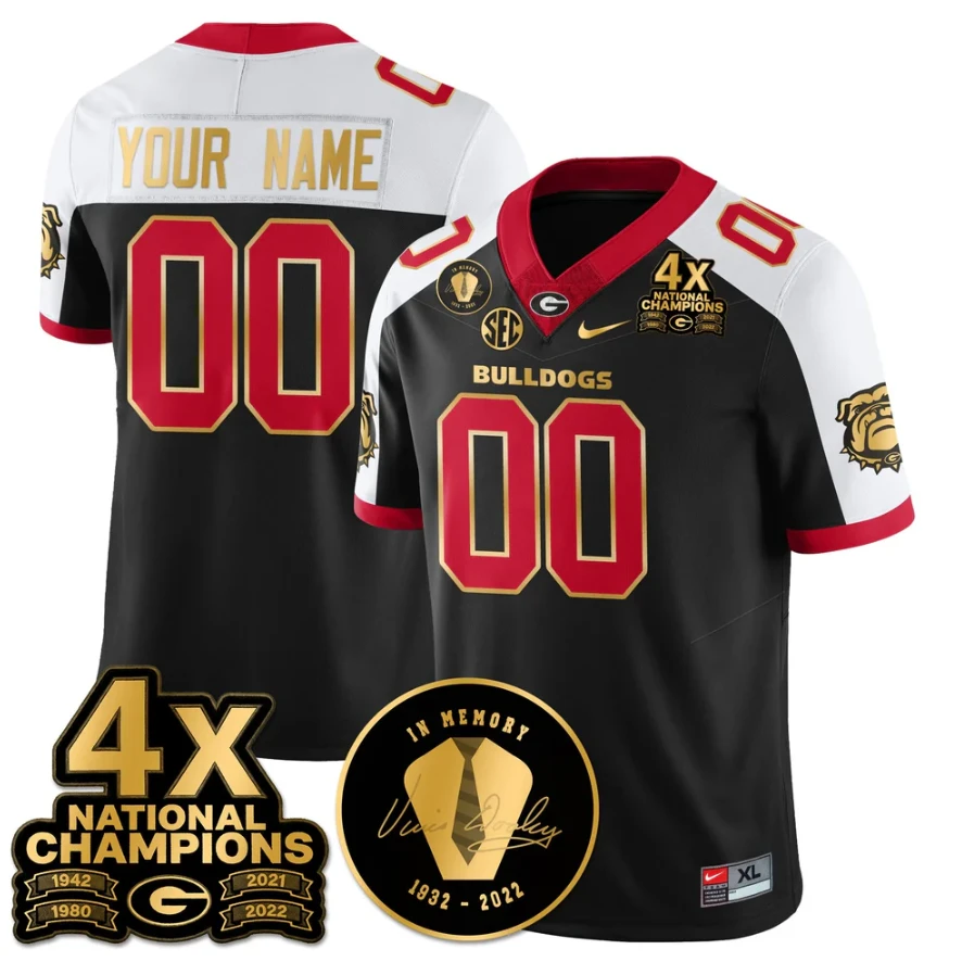 Custom Georgia Bulldogs Jersey 4x-Time National Champions Stitched by My Store NCAA Football Jerseys