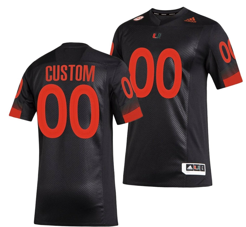 Custom Miami Hurricanes Jersey Name and Number NCAA College Football Black by My Store