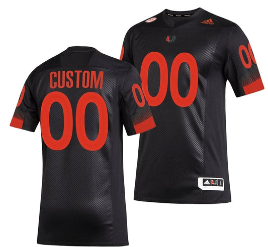 Custom Miami Hurricanes Jersey Name and Number NCAA College Football Black by My Store