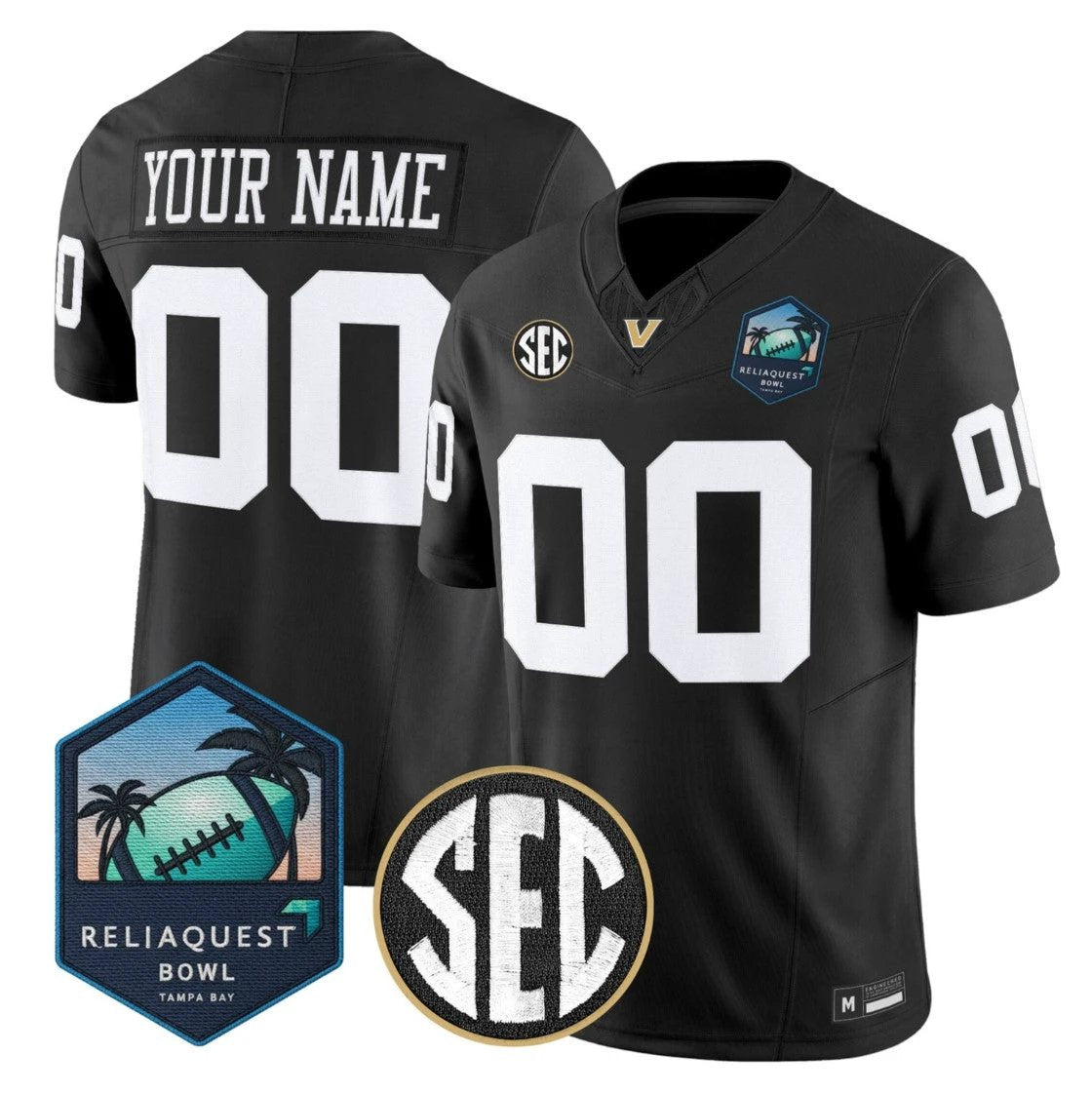 Custom Vanderbilt Commodores Jersey 2025 ReliaQuest Bowl Vapor Stitched by My Store NCAA Football Jerseys