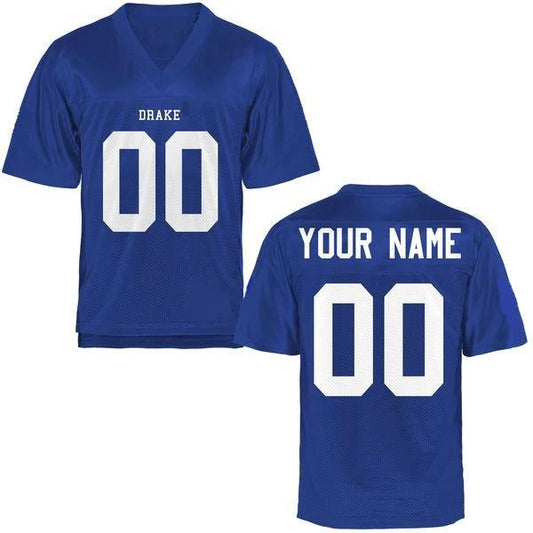 Custom Drake Bulldogs Jersey Name and Number NCAA College Football Blue by My Store