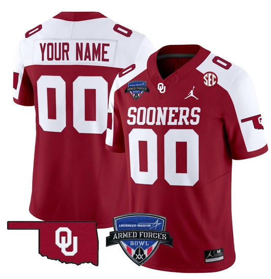 Custom Oklahoma Sooners Jersey 2025 Armed Forces Bowl Patch Vapor Alternate by My Store