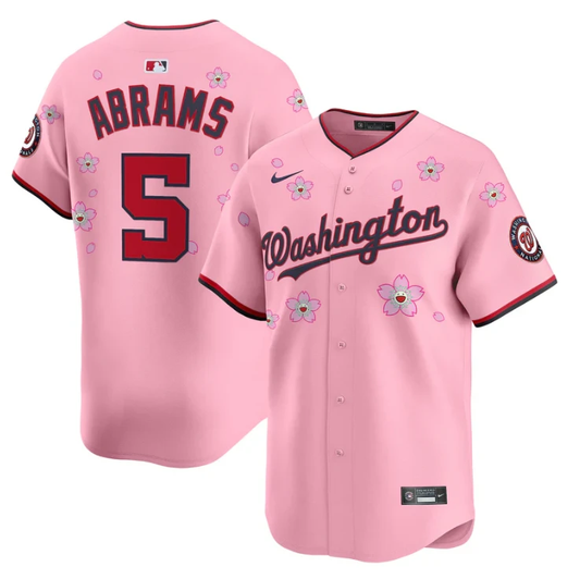CJ Abrams Jersey #5 Washington Nationals Cherry Blossom Vapor Premier Limited Stitched by My Store