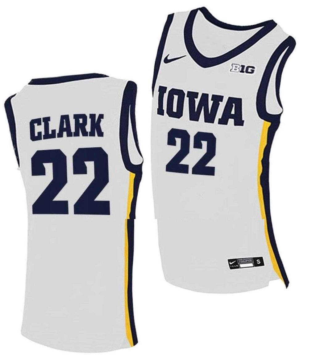 Caitlin Clark Jersey Iowa Hawkeyes College Basketball White #22 by My store basketball