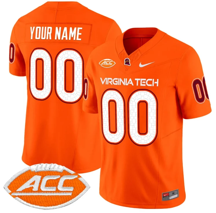 Custom Virginia Tech Hokies Jersey Name and Number Vapor Limited College Football Orange by My Store