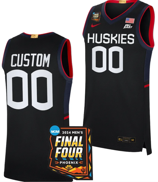 Custom UConn Huskies Jersey Name and Number 2024 NCAA March Madness Final Four Basketball Navy by My store basketball