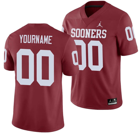Custom Oklahoma Sooners Jersey Name and Number NCAA College Football Crimson by My Store