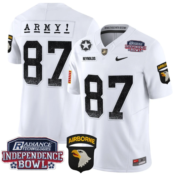 Casey Reynolds Jersey #87 Army Black Knights Independence Bowl Patch White by My Store