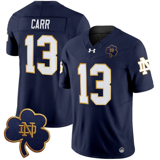 CJ Carr Jersey #13 Notre Dame 2025 Vapor Limited V3 Stitched Navy by My Store NCAA Football Jerseys