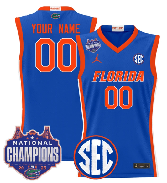 Custom Florida Gators Jersey 2025 National Custom Florida Gators Jersey 2025 National Champions Patch Stitched RoyalPatch Stitched Black Gold (Copy) by My store basketball