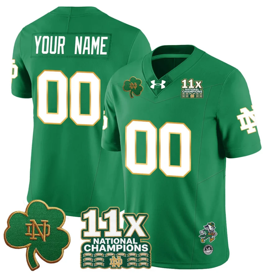 Custom Notre Dame Jersey Name, Number 11x-Time National Champions Stitched by My Store NCAA Football Jerseys